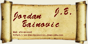Jordan Bainović vizit kartica